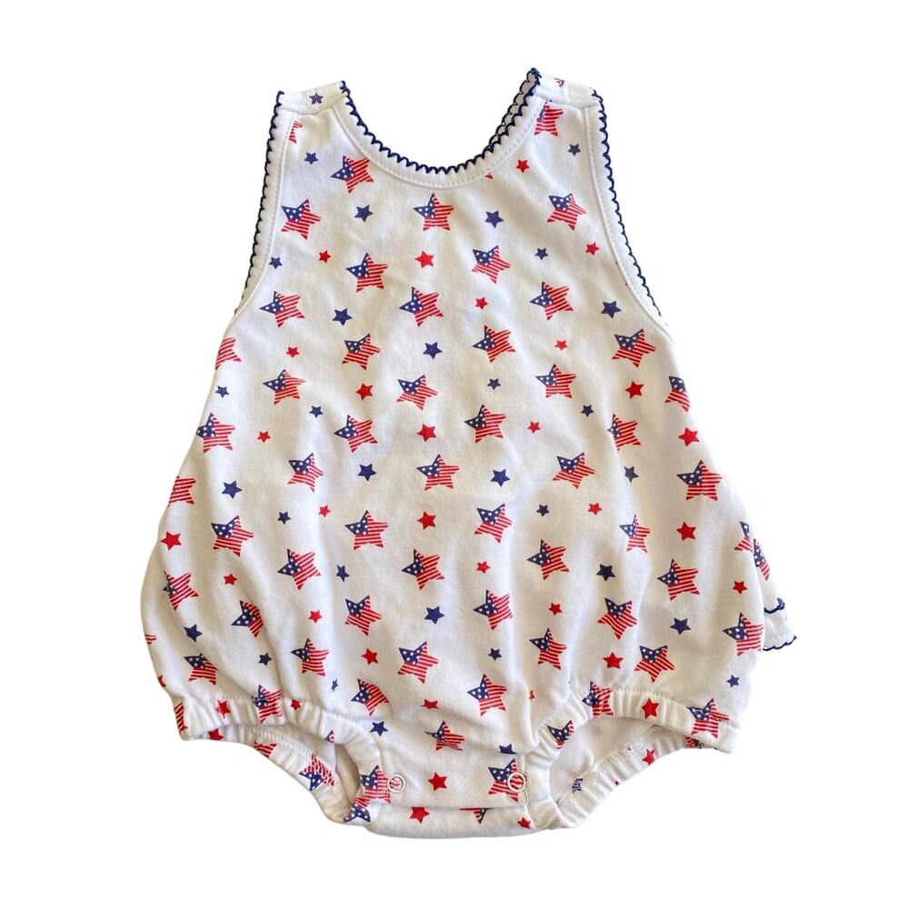 Kissy Kissy Baby Girls Patriotic American Flag Star Bubble Ruffle Sunsuit 0-3m